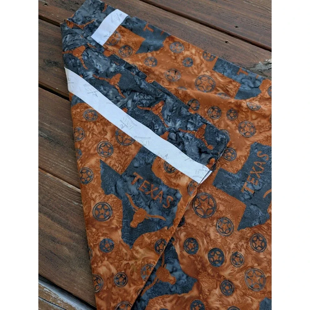 Texas Longhorns UT Handmade Artisan Batik Standard Pillowcase Quilt Across Texas